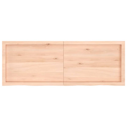 Piano Bagno 140x50x(2-4) cm in Legno Massello Non Trattato