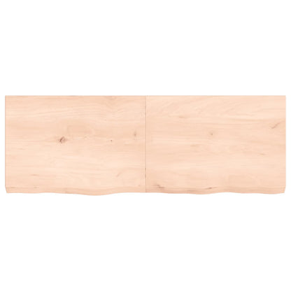 Piano Bagno 140x50x(2-6) cm in Legno Massello Non Trattato