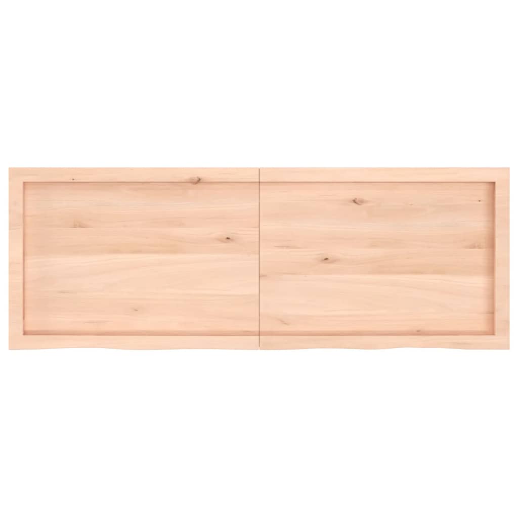 Piano Bagno 140x50x(2-6) cm in Legno Massello Non Trattato