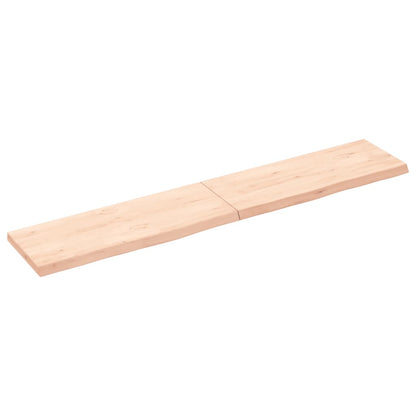 Piano Bagno 160x30x(2-4) cm in Legno Massello Non Trattato