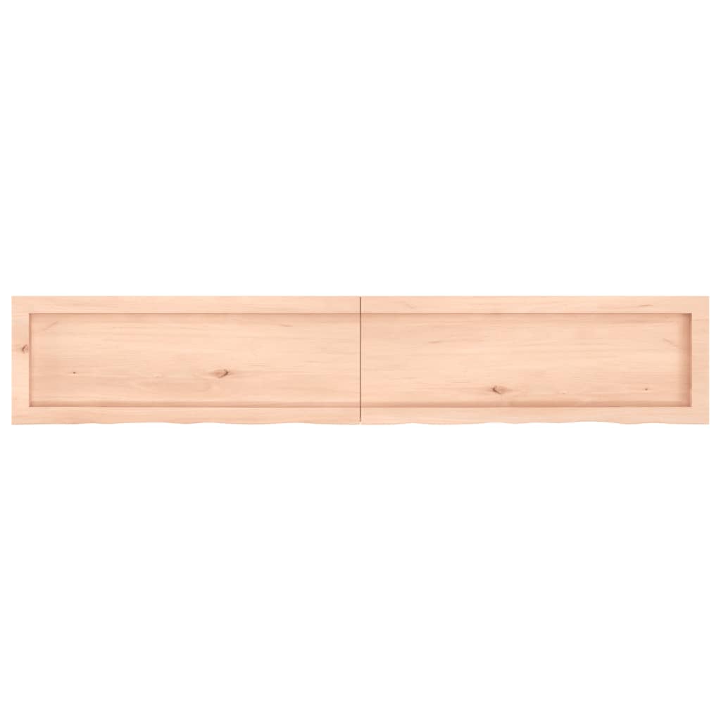Piano Bagno 160x30x(2-4) cm in Legno Massello Non Trattato