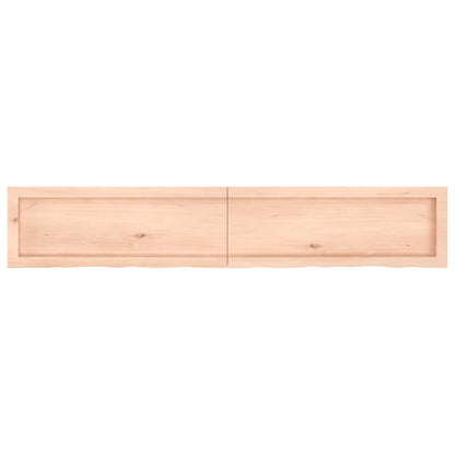 Piano Bagno 160x30x(2-4) cm in Legno Massello Non Trattato