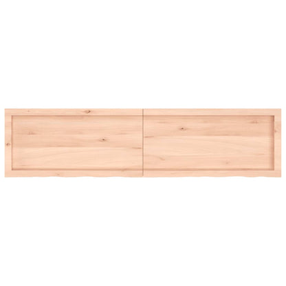 Piano Bagno 160x40x(2-6) cm in Legno Massello Non Trattato