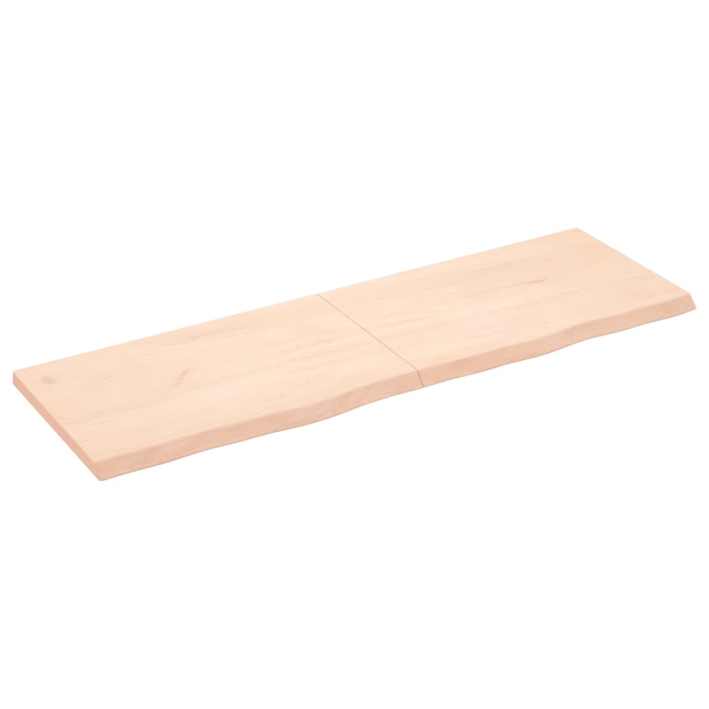 Piano Bagno 160x50x(2-4) cm in Legno Massello Non Trattato