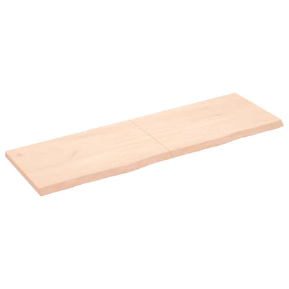 Piano Bagno 160x50x(2-4) cm in Legno Massello Non Trattato