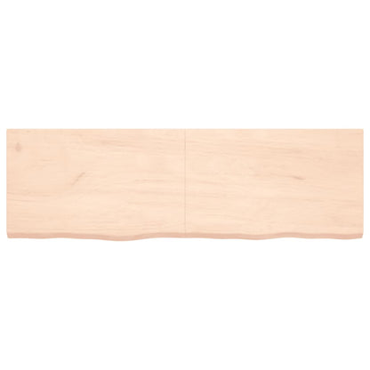 Piano Bagno 160x50x(2-4) cm in Legno Massello Non Trattato