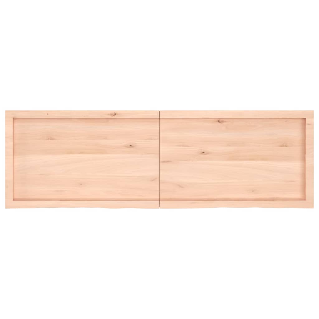 Piano Bagno 160x50x(2-4) cm in Legno Massello Non Trattato