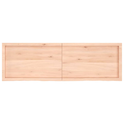 Piano Bagno 160x50x(2-4) cm in Legno Massello Non Trattato