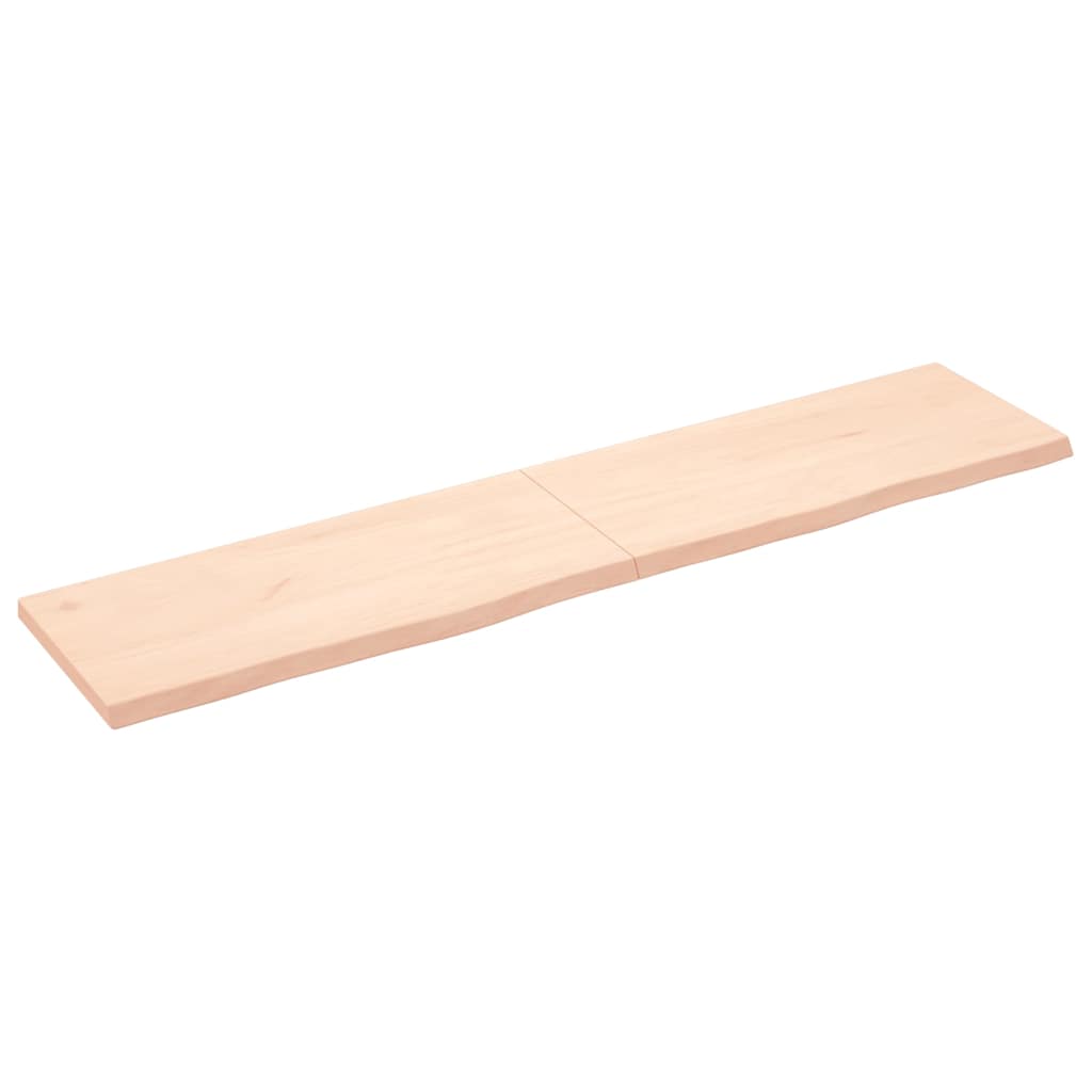Piano Bagno 180x40x(2-4) cm in Legno Massello Non Trattato