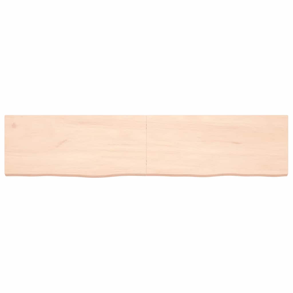 Piano Bagno 180x40x(2-4) cm in Legno Massello Non Trattato