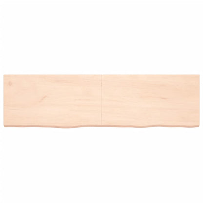 Piano Bagno 180x50x(2-4) cm in Legno Massello Non Trattato