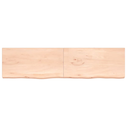 Piano Bagno 200x50x(2-6) cm in Legno Massello Non Trattato