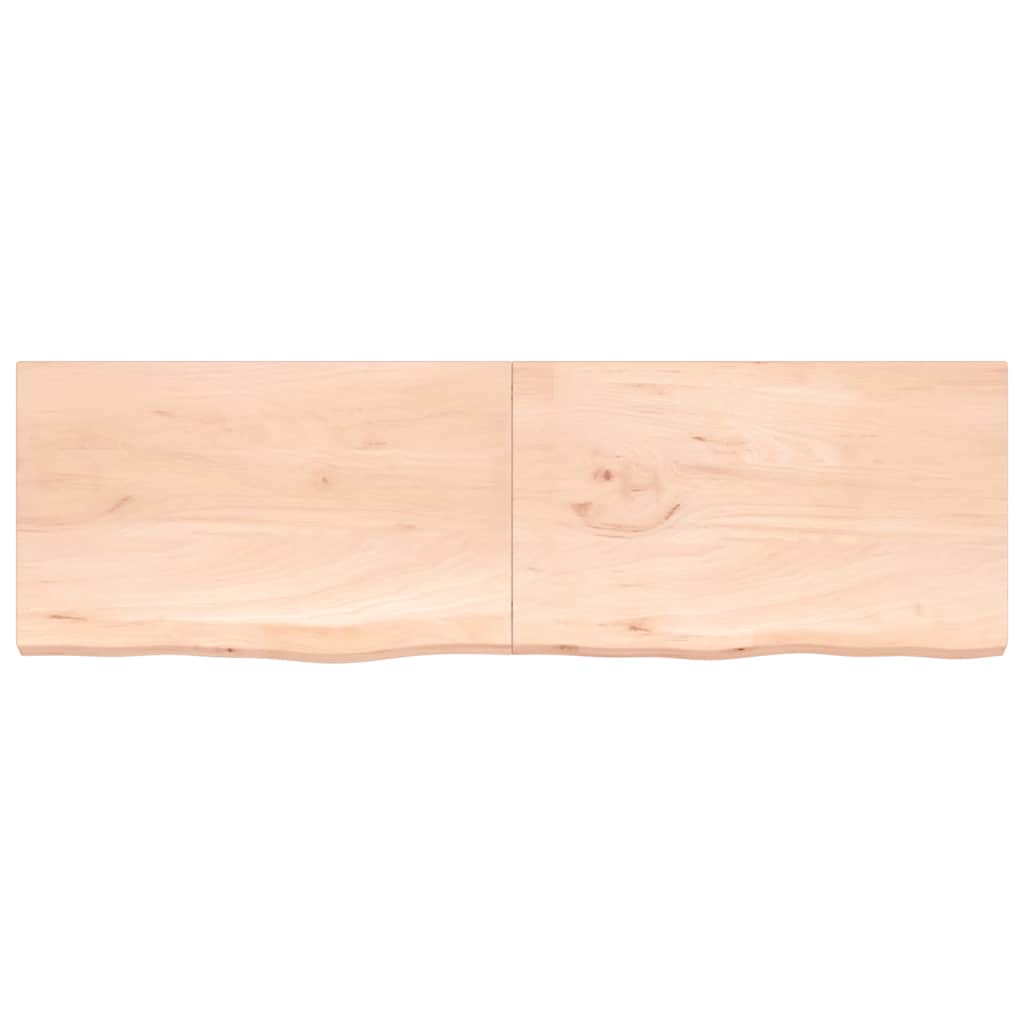 Piano Bagno 200x60x(2-4) cm in Legno Massello Non Trattato