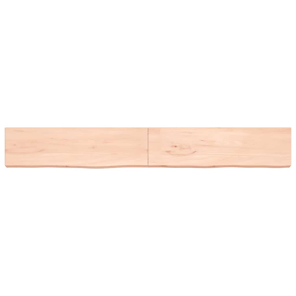 Piano Bagno 220x30x(2-6) cm in Legno Massello Non Trattato