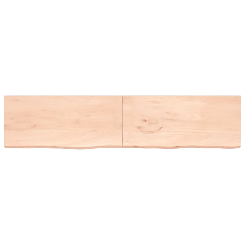 Piano Bagno 220x50x(2-4) cm in Legno Massello Non Trattato