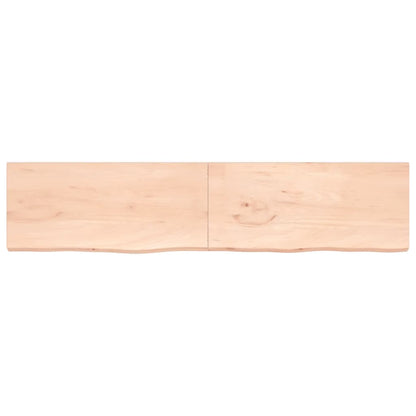 Piano Bagno 220x50x(2-4) cm in Legno Massello Non Trattato