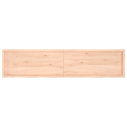 Piano Bagno 220x50x(2-4) cm in Legno Massello Non Trattato