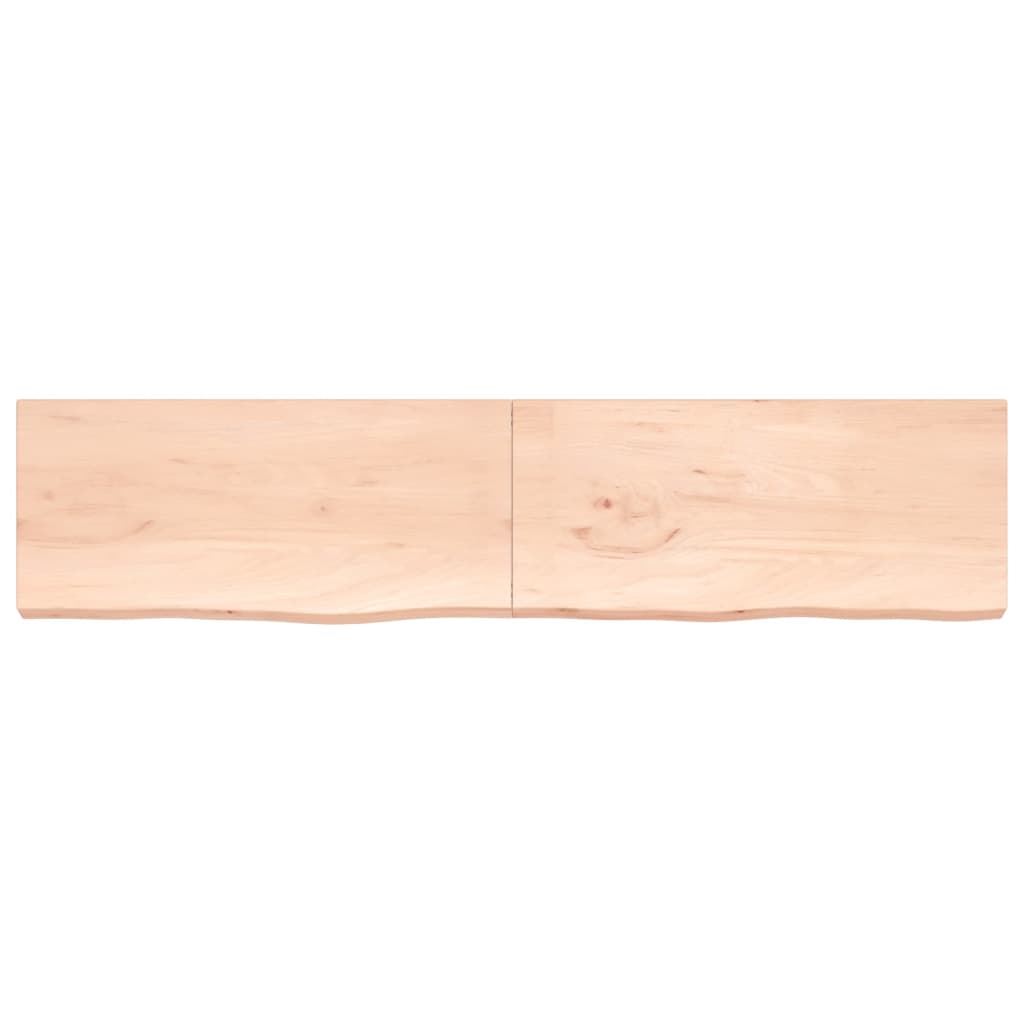 Piano Bagno 220x50x(2-6) cm in Legno Massello Non Trattato