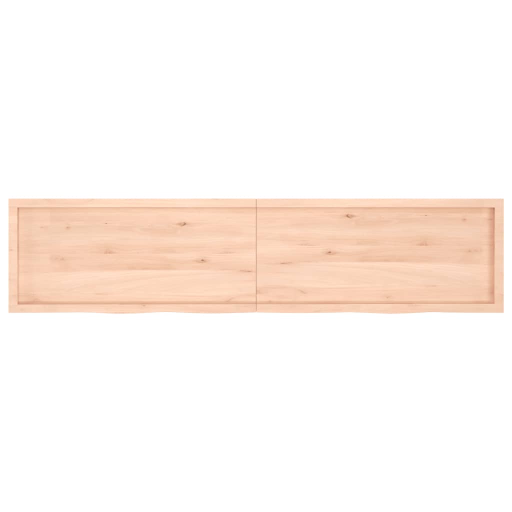 Piano Bagno 220x50x(2-6) cm in Legno Massello Non Trattato