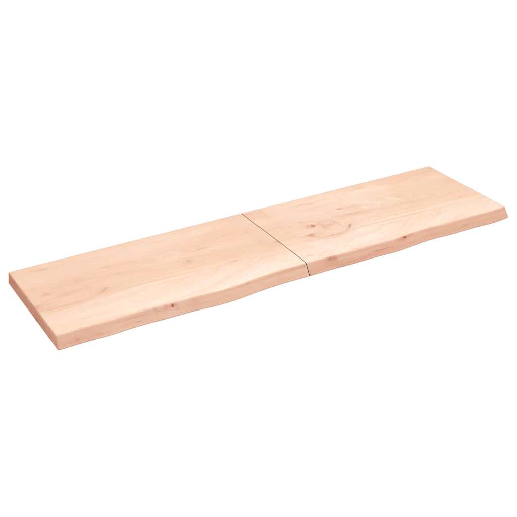 Piano Bagno 220x60x(2-6) cm in Legno Massello Non Trattato
