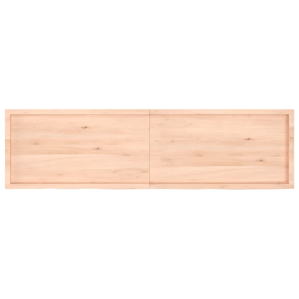 Piano Bagno 220x60x(2-6) cm in Legno Massello Non Trattato