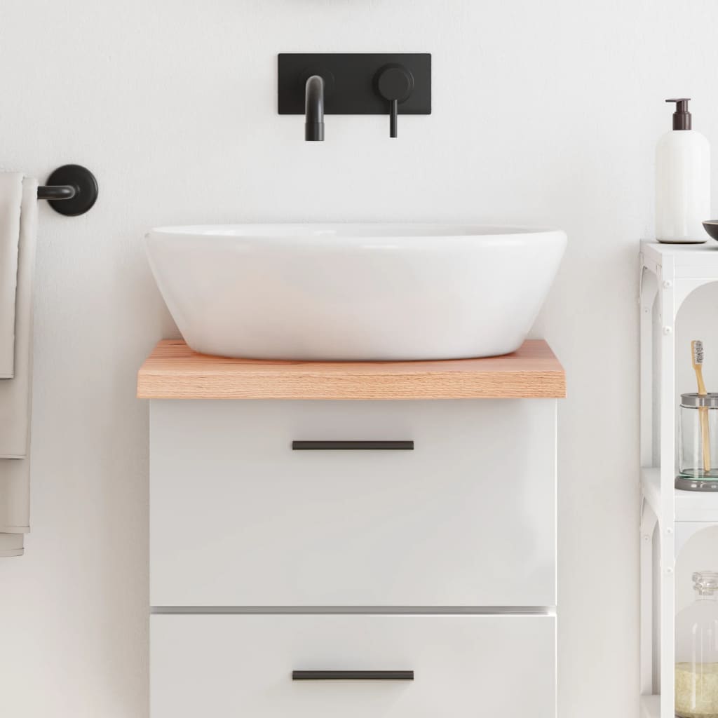 Piano Bagno Marrone 40x60x(2-4) cm Legno Massello Trattato
