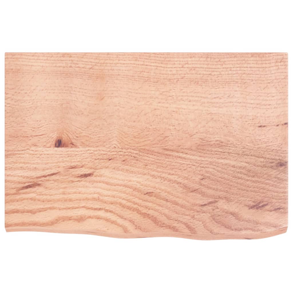 Piano Bagno Marrone Chiaro 60x40x2 cm Legno Massello Trattato