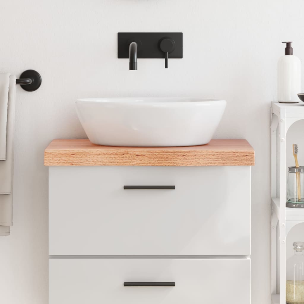 Piano Bagno Marrone 60x40x(2-6) cm Legno Massello Trattato