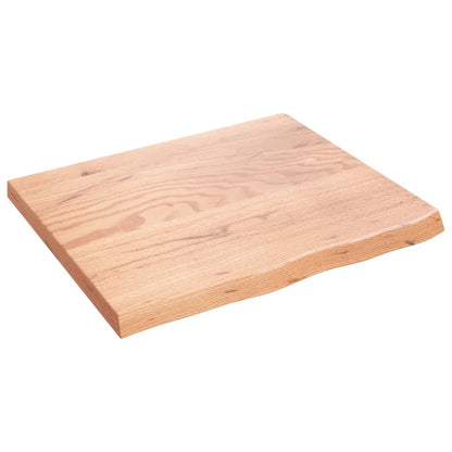 Piano Bagno Marrone Chiaro 60x50x2 cm Legno Massello Trattato