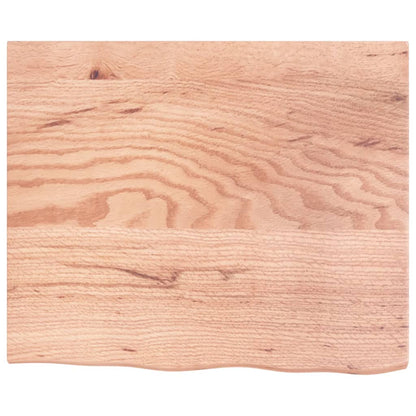 Piano Bagno Marrone Chiaro 60x50x2 cm Legno Massello Trattato