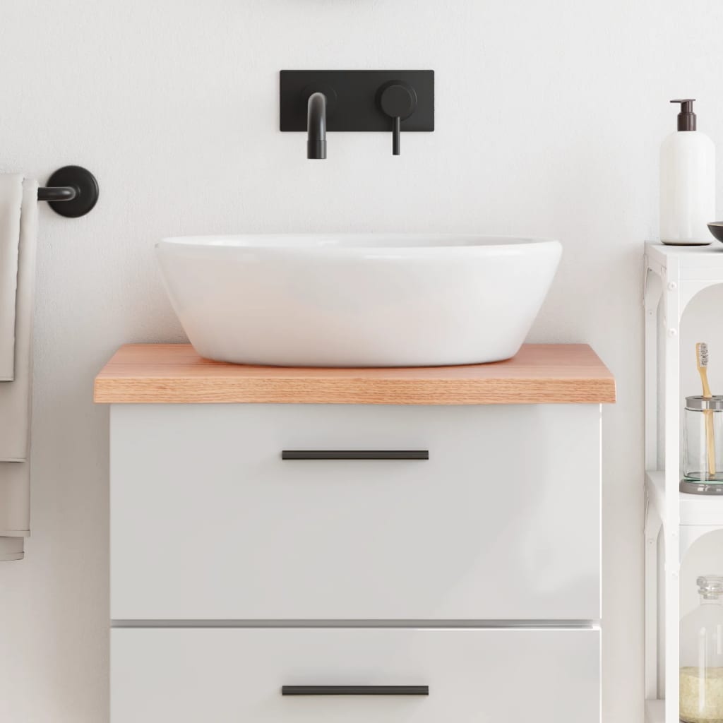 Piano Bagno Marrone 60x60x(2-4) cm Legno Massello Trattato
