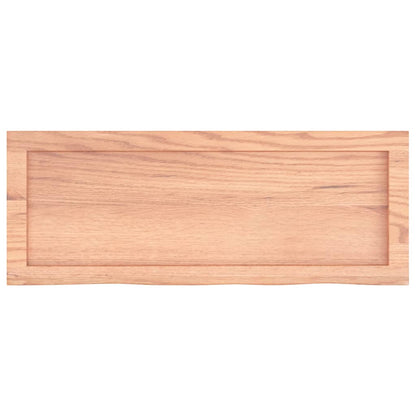 Piano Bagno Marrone 80x30x(2-4) cm Legno Massello Trattato