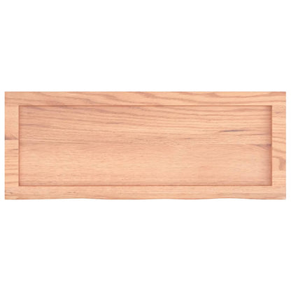 Piano Bagno Marrone 80x30x(2-6) cm Legno Massello Trattato