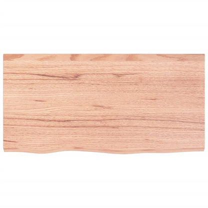 Piano Bagno Marrone 80x40x(2-4) cm Legno Massello Trattato