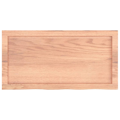 Piano Bagno Marrone 80x40x(2-4) cm Legno Massello Trattato