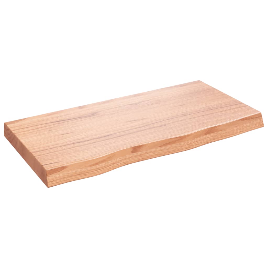 Piano Bagno Marrone 80x40x(2-6) cm Legno Massello Trattato