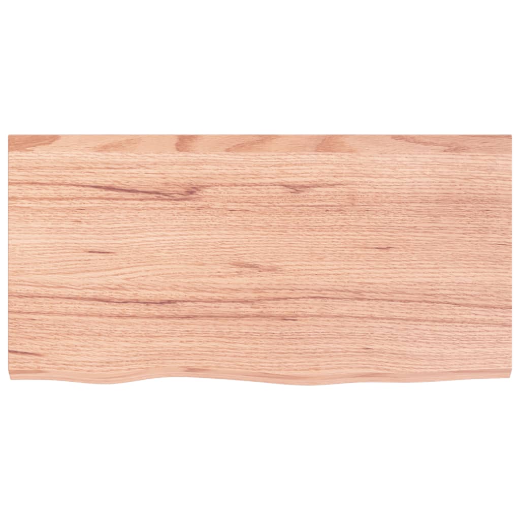 Piano Bagno Marrone 80x40x(2-6) cm Legno Massello Trattato