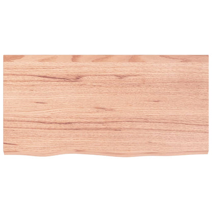 Piano Bagno Marrone 80x40x(2-6) cm Legno Massello Trattato