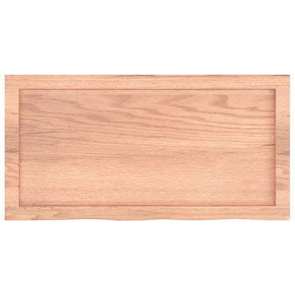 Piano Bagno Marrone 80x40x(2-6) cm Legno Massello Trattato
