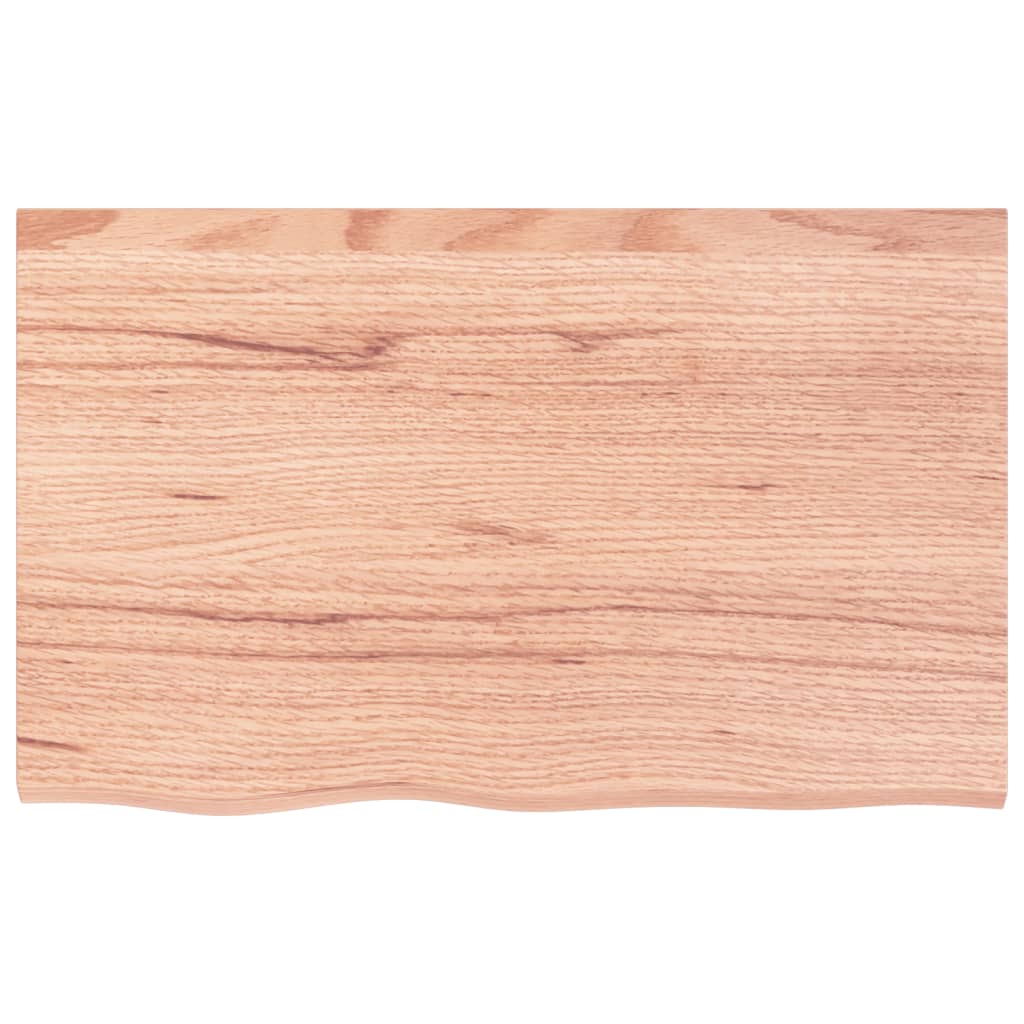 Piano Bagno Marrone Chiaro 80x50x2 cm Legno Massello Trattato