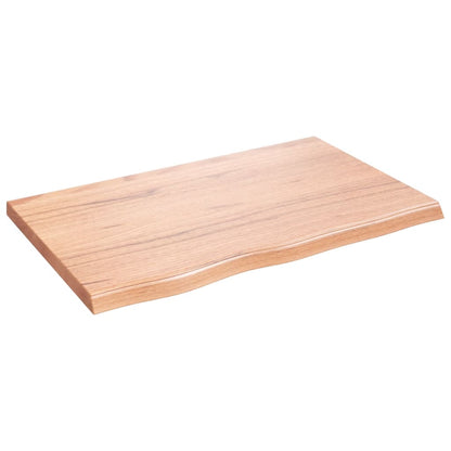 Piano Bagno Marrone 80x50x(2-4) cm Legno Massello Trattato