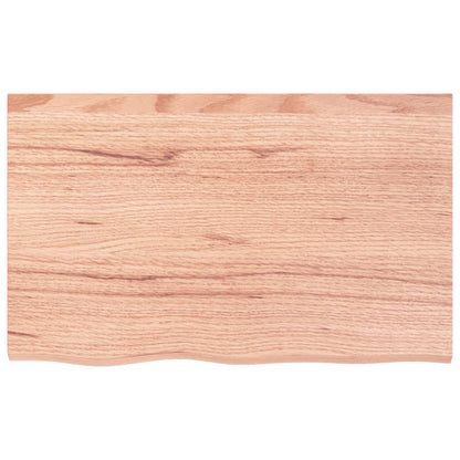Piano Bagno Marrone 80x50x(2-4) cm Legno Massello Trattato
