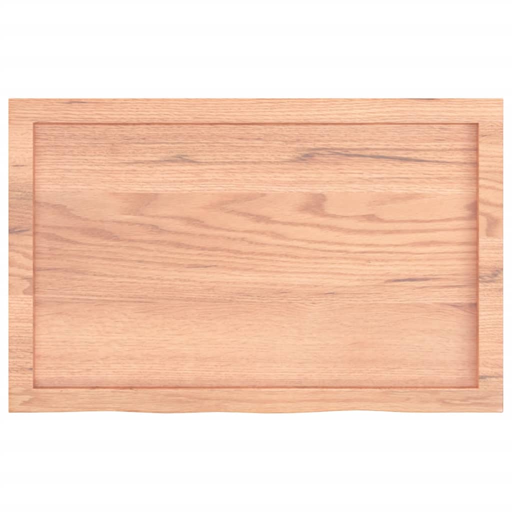 Piano Bagno Marrone 80x50x(2-4) cm Legno Massello Trattato