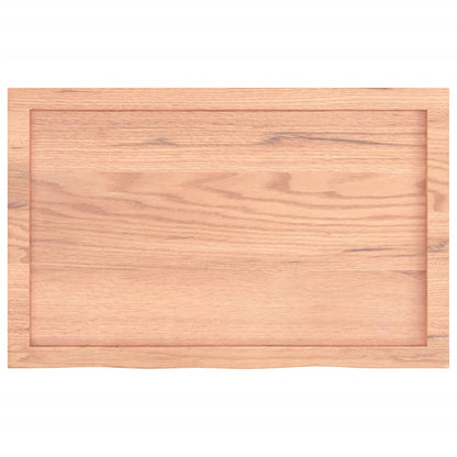 Piano Bagno Marrone 80x50x(2-4) cm Legno Massello Trattato