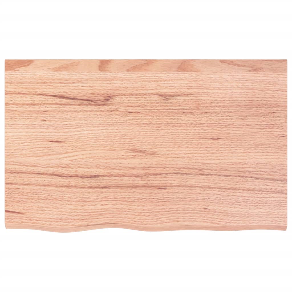 Piano Bagno Marrone 80x50x(2-6) cm Legno Massello Trattato