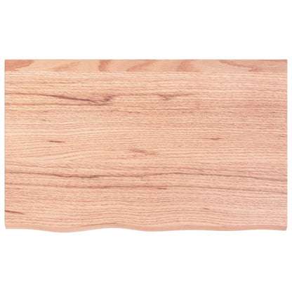 Piano Bagno Marrone 80x50x(2-6) cm Legno Massello Trattato