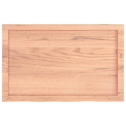 Piano Bagno Marrone 80x50x(2-6) cm Legno Massello Trattato