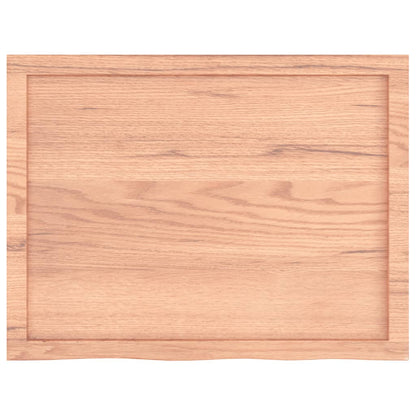 Piano Bagno Marrone 80x60x(2-4) cm Legno Massello Trattato