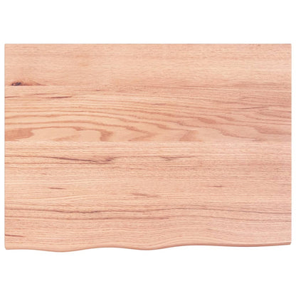 Piano Bagno Marrone 80x60x(2-6) cm Legno Massello Trattato