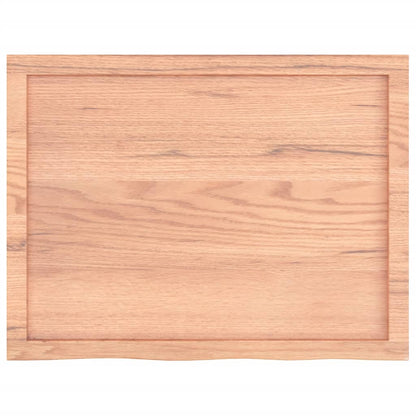 Piano Bagno Marrone 80x60x(2-6) cm Legno Massello Trattato